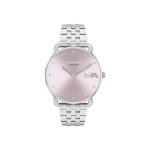 COACH Moteri&scaron;kas Elliot sidabro atspalvio nerūdijančio plieno apyrankės laikrodis 36 mm 14504290 rožinė