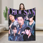 ATEEZ Choi San pledas Pikniko flanelinis pledas sofai, foteliui, lovai &Scaron;iltas mink&scaron;tas individualios kokybės lovatiesė Dovana 30x40in