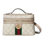 Gucci Ophidia Ikoni&scaron;kas dvigubo G dizainas Juostuoti Web elementai Drobės dėžutės formos rankinė Moteri&scaron;kos rankinės Smėlio spalvos Balta 816357-2ZGMN-9643 Basic Set (Bag+Dust Bag)