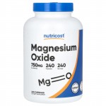 Nutricost, magnio oksidas, 750 mg, 240 kapsulių