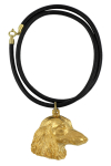 Dachshund - necklace with a dog in a gift box, gold-plated pendant for a dog lover, striking jewelry by Art-Dog black