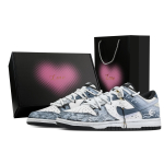 Nike Dunk Mada Plūduriuojanti &scaron;viesa, &Scaron;irdies dėžutė Neslystantys Atsparūs dilimui Žemi Sportbačiai Unisex Juodi Mėlyni HF5441-100(Team773--) 35.5