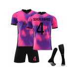 Paris Saint-Germain Ketvirti mar&scaron;kinėliai 2020-21 Sergio Ramos Nr.4 Futbolo mar&scaron;kinėliai 3 dalių komplektai vaikams ir suaugusiems 120