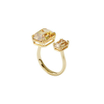 Swarovski Millenia kokteilinis kvadratinio pjaustymo kri&scaron;tolo žiedas moterims, auksiniai žiedai 5600916 52