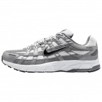 Nike P-6000 Balti Metaliniai Vėsiai Pilki Vyri&scaron;ki Sportbačiai Juodi IR2004-100 44 gray