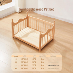 Drėgmės nepralaidi tvirto medžio paauk&scaron;tinta &scaron;unų ir kačių lova su nuimamu aptvaru S for Pets up to 5 lbs