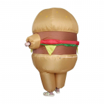 Suaugusiųjų hamburgerio pripučiamas kostiumas, Hamburgerio pripučiamas kostiumas, Juokingi Helovino kostiumai Cosplay, Persirengimo teminiai vakarėliai 1