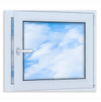 Baltas PVC langas 80x70 De&scaron;inysis, Naujas 800x700 mm Atidaromas-Atverčiamas Dviejų stiklų paketas Ru