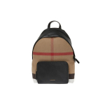 Burberry Klasikinis languotas didelės talpos drobės ir odos kuprinė Unisex kuprinė Juoda Geltona Ruda 40333971 Basic Set (Bag+Dust Bag)