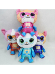 Super Katyčių komanda Crystal Anime pliu&scaron;iniai žaislai - Super &scaron;velnios mėlynos, žalios, geltonos katytės lėlės Vaikų dovana pink