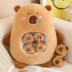 &Scaron;e&scaron;i kamuoliukai Kapibara Krep&scaron;ys Animacinis Salamandra Gyvūnas Mink&scaron;tos Mini Lėlės Pliu&scaron;inė Pagalvė Biuro Poilsis Maisto Užkandis Pliu&scaron;inis Žaislas Peluche Dovana 6 small ruda