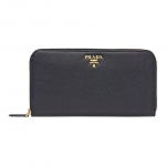 Prada Saffiano odos ilgas piniginė Moteri&scaron;kos piniginės Juoda 1ML506-QWA-F0002 Box(Basic Set+Box)