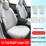 Skirta Tesla NAUJAM ModelY Juniper 2025 2026 Vėdinama odinė sėdynės užvalkalo pagalvėlė Kvėpuojanti patogi sėdynės interjero aksesuaras white 4PCS