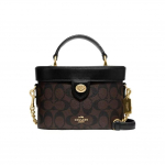 Coach Signature Drobės Dėžutės Formos Crossbody Rankinė su Vir&scaron;utine Rankena 78277-IMAA8 Basic Set (Bag+Dust Bag) ruda