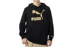 PUMA Megztiniai Vyri&scaron;ki Juodi Su Gobtuvu Vidutinio Stiliaus Reguliarus 625822-01 M