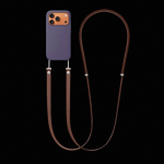 Oficialus dėklas Magnetinis dirželis Per petį Reguliuojamas kaklo dirželis Daugiafunkcinis pintas dirželis Originaliam IPhone 17Pro Max telefonui ruda