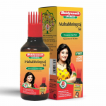Baidyanath Mahabhringraj Aliejus 200ml | Ajurvedinis plaukų aliejus su Bhringraj ir 15 žolelių | Plaukų slinkimo stabdymas ir maitinimas | Nemokamas &scaron;aknų &scaron;epetėlis pridedamas black