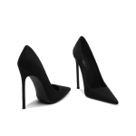 Suede smaili super auk&scaron;takulnė moteri&scaron;ka plona kulno lengva burna seksuali pavasario ir rudens nauja mada seksuali juodo padėklo viengubos basutės 36 black