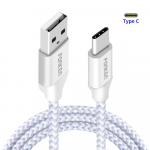 FONKEN USB Type-C kabelis greito įkrovimo USB C 2.0 telefono kabelis 3A greito įkrovimo duomenų laidas Mobilūs laidai 32CM balta