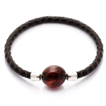 Les Tr&eacute;sors De Lily [Q1811] - Bracelet Argent 'Inspiration' ambre argent&eacute; (rhodi&eacute;) - 12 mm