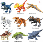 8 vnt. dinozaurų Tyrannosaurus Rex Wyvern Velociraptor Stegosaurus modelio statybiniai blokai Žaislai vaikams Dinozaurų plytos Figūrėlės Žaislas