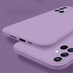 A53 A73 A33 A23 dėklas Skin Feel mink&scaron;tas skysto silikono dėklas, skirtas Samsung Galaxy A53 A23 A33 A73 A13 A22 A32 A52 A72 A51 A71 M32 M33 M53 5G 4G galinis dangtelis Samsung Galaxy A33 5G violetinė