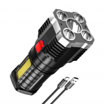 5 LED žibintuvėlis ne&scaron;iojamas didelio &scaron;viesos srauto darbo žibintas USB įkraunamas žibintas su 4 &scaron;oninio ap&scaron;vietimo režimais