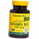 Vitaminas B12, Metilkobalaminas, Vitamin B12 500, Nature's Plus 90 tab. (36375143) 90tab