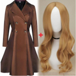 Filmo M3GAN Cosplay Kostiumas DI Lėlės Robotai Mergaitės Megan Perukas Suknelė Vir&scaron;us Kojinės Helovino &Scaron;ventė Vaikų Uniforma Baisus M3GAN Pilnas Rinkinys XS-(Costume+Wig)