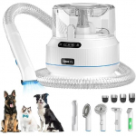 Vakuuminis &scaron;unų kirpimo rinkinys, 13 kpa stipresnis siurbimas, 99,9 % naminių gyvūnėlių plaukų kailio siurblys su 5 profesionaliomis priežiūros priemonėmis, 1,5 l puodelis &scaron;unų kačių plaukams kirpti