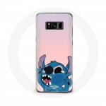 Coque pour Samsung Galaxy S8 plus Stitch le Nez en l'air fond rose