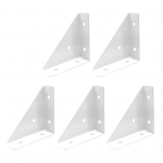 5 vnt kampinių įtvarų laikikliai, atsparūs rūdims korozijai, paprastas montavimas 90 laipsnių trikampio įtvaras balta