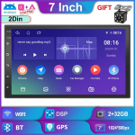 7/9/10 colių 2 Din Android automobilio radijo multimedijos vaizdo grotuvas Universalus stereo radijo GPS skirtas Volkswagen Nissan Hyundai Kia Toyota 7Inch juoda
