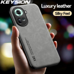 KEYSION Prabangus odinis dėklas, skirtas OPPO Reno11F 5G Silikoninis+PC, atsparus smūgiams telefono dangtelis, skirtas OPPO Reno 11F 5G for OPPO Reno11 F 5G mėlyna