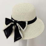 Eleganti&scaron;ka moteri&scaron;ka skrybėlė nuo saulės, vintažinė &bdquo;Bowknot&ldquo; plataus kra&scaron;to paplūdimio kepurė, vasarinė nuo UV spindulių apsauganti &scaron;iaudinė kepurė, reguliuojama skrybėlė, skirta lauko veiklai