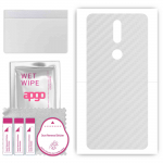 apgo Protective Skin Sticker for the back compatible with Nokia 2.4, Wrap Film, Foil, Vinyl - Pattern Transparent Carbon