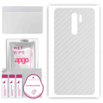 apgo Protective Skin Sticker for the back compatible with Xiaomi Poco M2, Wrap Film, Foil, Vinyl - Pattern Transparent Carbon