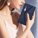 Kelių kortelių dirželis mobiliojo telefono odinis dėklas, skirtas Huawei P40 Pro ir Redmi Note 10 su kortelių lizdu ir daugiafunkciu dizainu. Redmi note10Pro mėlyna