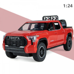 1/24 &bdquo;Toyota Tundra&ldquo; lydinio automobilio modelis, metalo liejimo žaislinė transporto priemonė, atsitraukianti garso ir &scaron;viesos modeliavimo ma&scaron;inų žaislai berniukams, dovana raudona