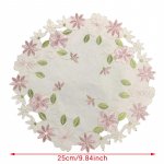 Rožės Gėlės Siuvinėjimas Padėkliukas Stalo Servetėlė Puodelio Padėkliukas Stalo Servetėlė Rankdarbiai Virtuvė 25cm