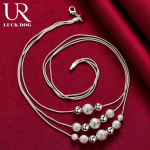 925 Sterlingo sidabro gyvatės grandinėlės karoliai, karoliai, vestuviniai papuo&scaron;alai 45CM