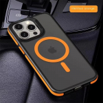 Magnetinis prabangus matinis permatomas &scaron;arvai atsparus smūgiams dėklas, skirtas iPhone 16 15 14 13 12 11 Pro Max Plus, skirtas Magsafe belaidžio įkrovimo dangčiui For iPhone 16 Pro Max balta