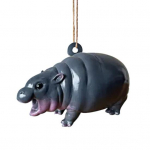 Akrilinis kabantis Hippo dekoras 2D plok&scaron;čias Hippopotamus Kalėdų eglutės kabantis ornamentas