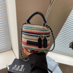 Žolės pynimo mažas krep&scaron;ys moterims naujas universalus krep&scaron;ys Korėjos mados grandinės crossbody mini lūpų dažų mai&scaron;eliai