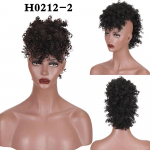 Sintetinis mohawk plaukų segtukas į kuodą, mohawk garbanotas plaukų gabalas juodaodėms moterims, skirtas cosplay ir vakarėliams 45cm