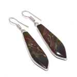 Dragon Blood Handmade 925 Sterling Silver Jewelry Earring 2.25 h4t56
