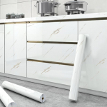 Lipni PVC spintelės plėvelė Vandeniui atspari virtuvės spintelės danga Nuimama nulupama ir priklijuojama Apsauginė danga spintelės durelių renovacijai 60cm-10M