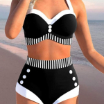 Moteri&scaron;kas dirželis su krūtine Sexy Bikini Seksualus maudymosi kostiumėlis auk&scaron;tu juosmeniu Paplūdimio maudymosi kostiumėlis Moteri&scaron;kas vasaros maudymosi kostiumėlis S