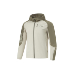 Li Ning Fitneso serijos vienspalvis gobtuvu vėjo neperpučiamas sportinis &scaron;varkas vyrams, plono kirpimo, su ledo efektu, laimo žalios spalvos AFDU413-6 XL