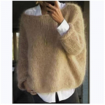 Moterų mados laisvas megztinis Vienspalvis megztinis Vieno peties Megztinis laisvalaikis Crew Kaklo Trikotažas Megztiniai Megztiniai Oversize Megztiniai Vir&scaron;utiniai L chaki